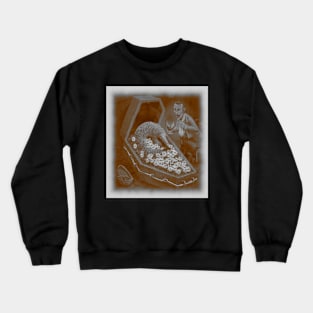 pangolin in coffin a daisies Crewneck Sweatshirt